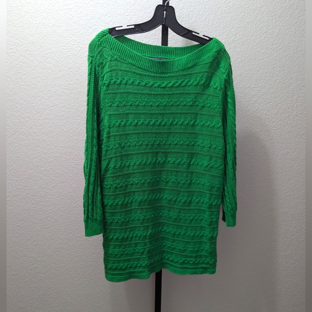 3/$14 Chaps Green Cable Knit Sweater